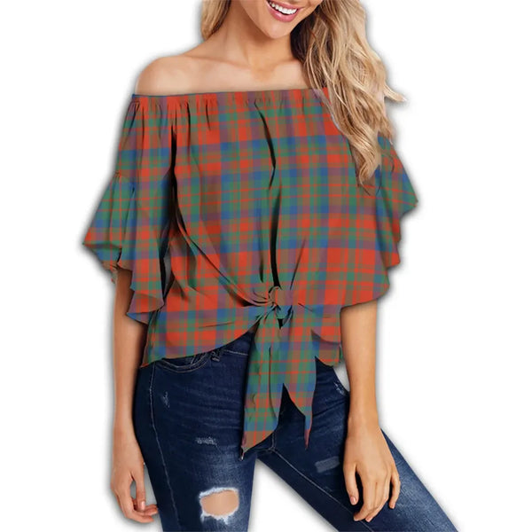 Matheson Ancient Tartan Classic Off Shoulder Waist Wrap Top