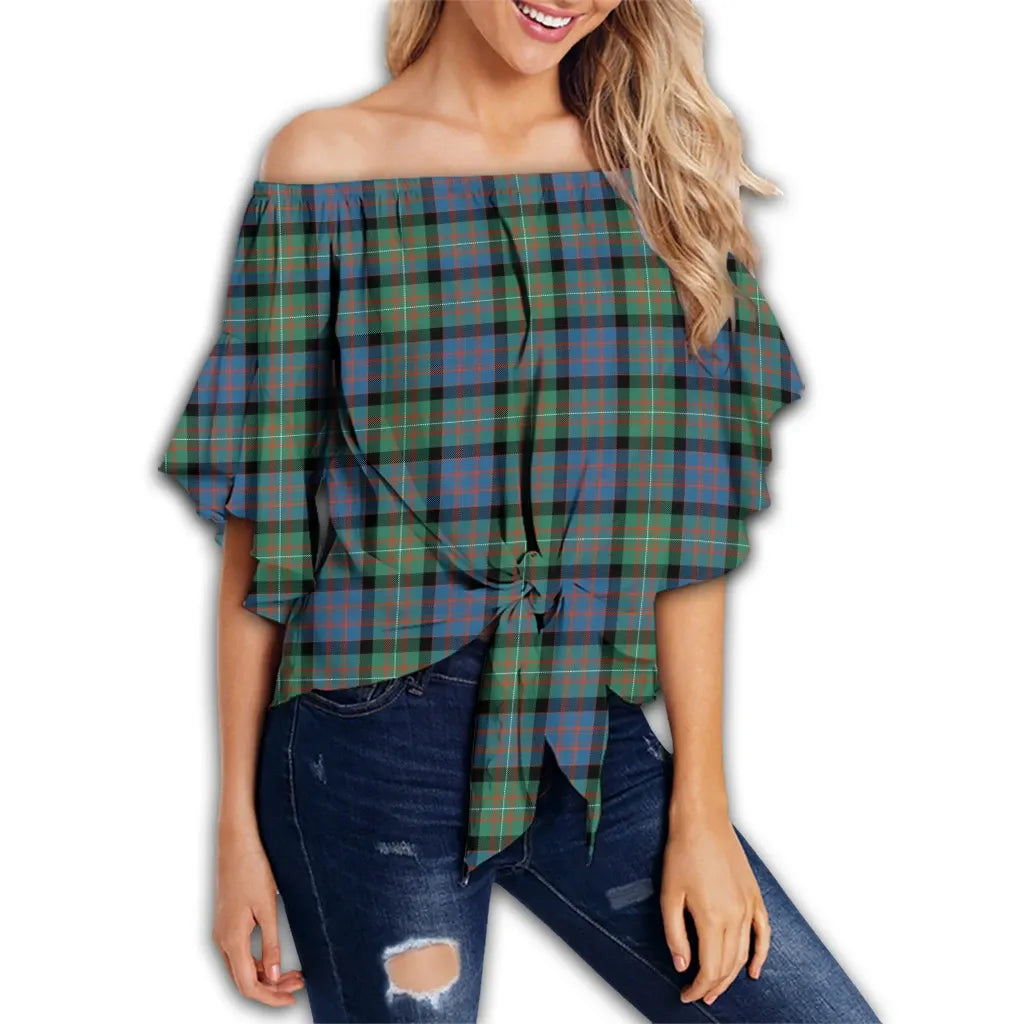 MacDonnell of Glengarry Ancient Tartan Classic Off Shoulder Waist Wrap Top