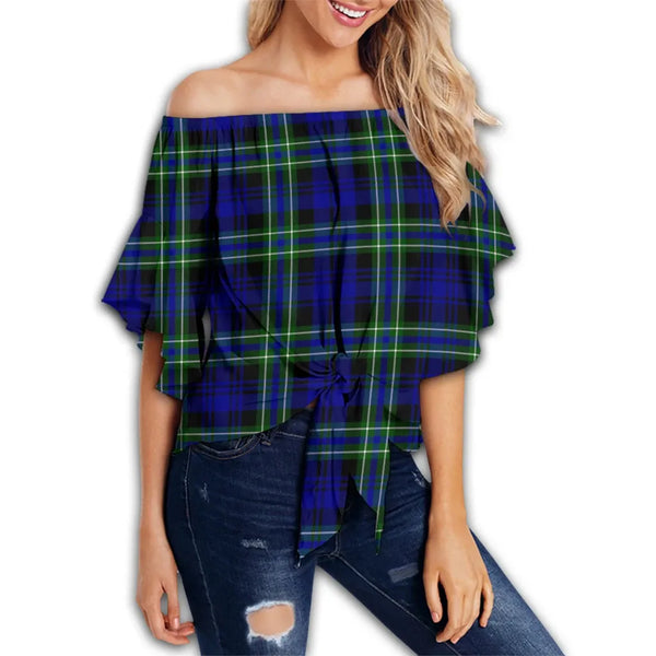 Arbuthnot Modern Tartan Classic Off Shoulder Waist Wrap Top