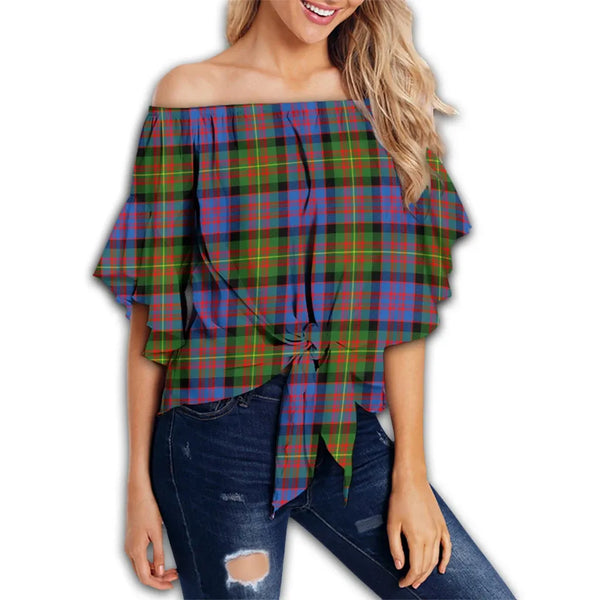 Carnegie Ancient Tartan Classic Off Shoulder Waist Wrap Top