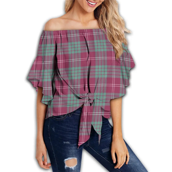 Crawford Ancient Tartan Classic Off Shoulder Waist Wrap Top