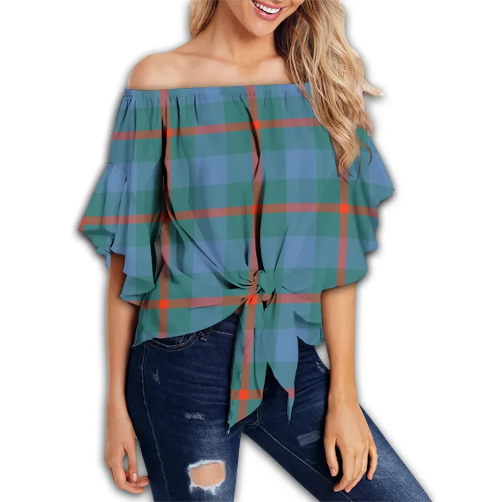 Agnew Ancient Tartan Classic Off Shoulder Waist Wrap Top