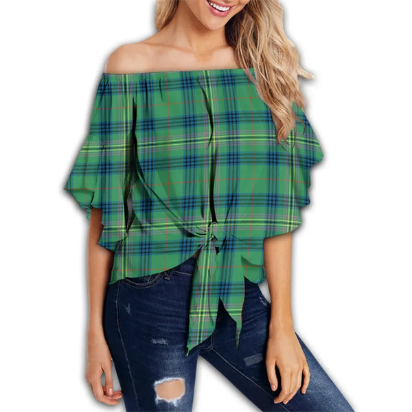 Kennedy Ancient Tartan Classic Off Shoulder Waist Wrap Top