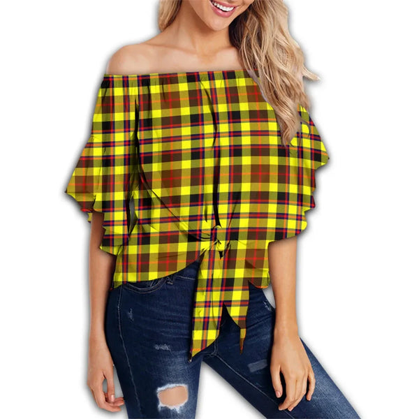 Jardine Tartan Classic Off Shoulder Waist Wrap Top