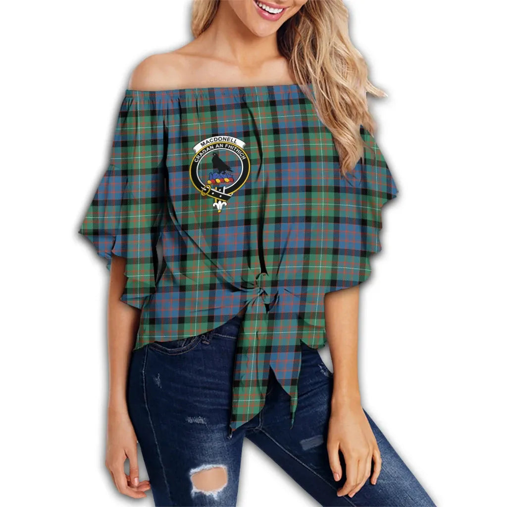 MacDonnell of Glengarry Ancient Tartan Classic Crest Off Shoulder Waist Wrap Top