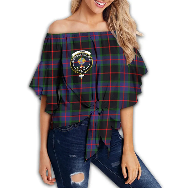 Nairn Tartan Classic Crest Off Shoulder Waist Wrap Top