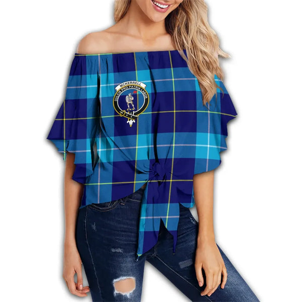 McKerrell Tartan Classic Crest Off Shoulder Waist Wrap Top