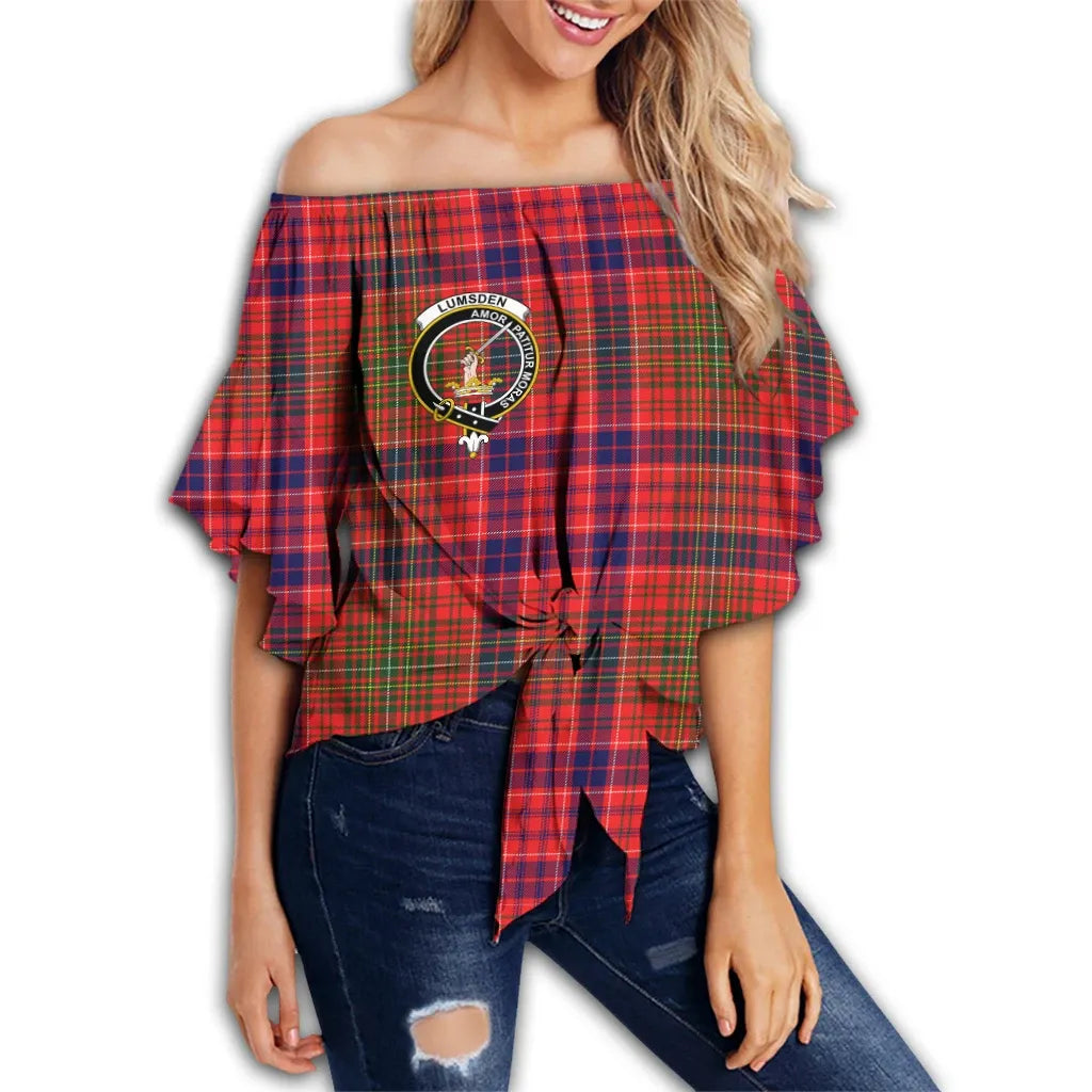 Lumsden Modern Tartan Classic Crest Off Shoulder Waist Wrap Top