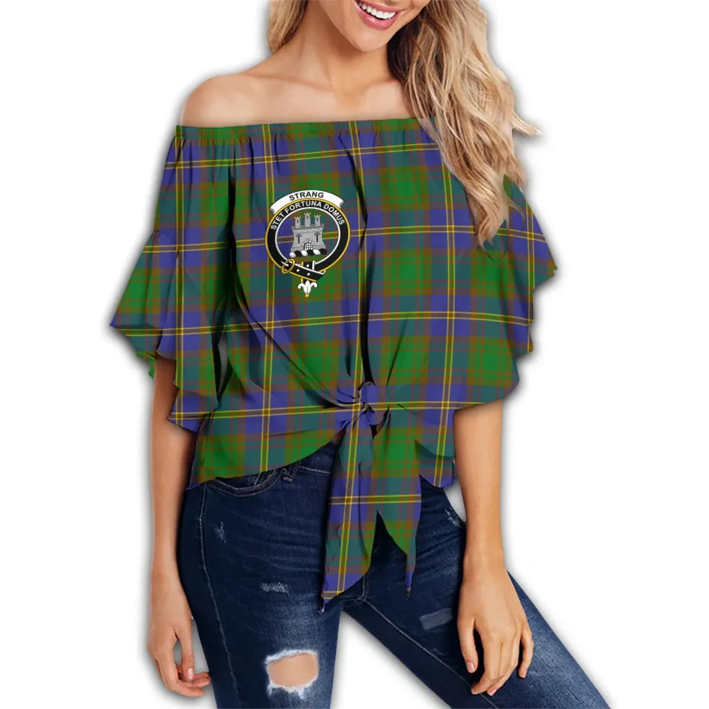 Strange of Balkaskie Tartan Classic Crest Off Shoulder Waist Wrap Top