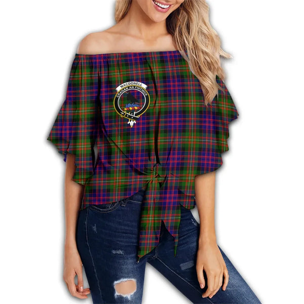 MacDonnell of Glengarry Modern Tartan Classic Crest Off Shoulder Waist Wrap Top