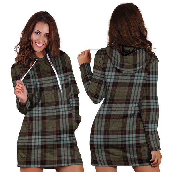 Stewart Old Weathered Tartan Classic Hoodie Dress