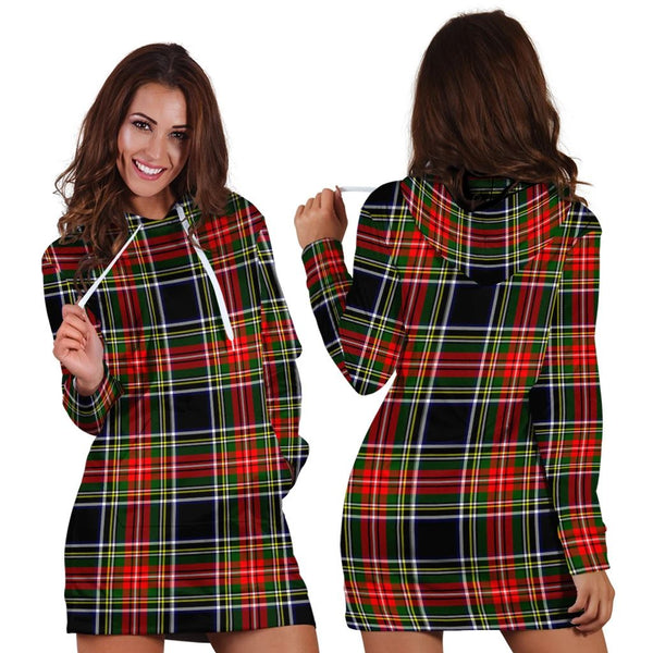 Stewart Black Tartan Classic Hoodie Dress