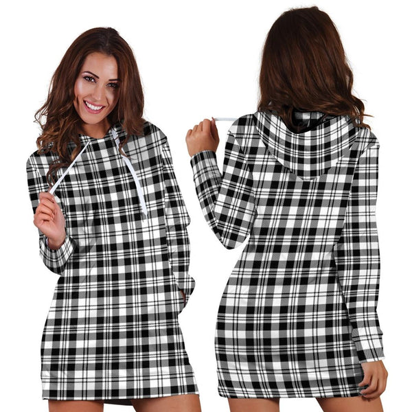 SCOTT BLACK & WHITE MODERN Tartan Classic Hoodie Dress