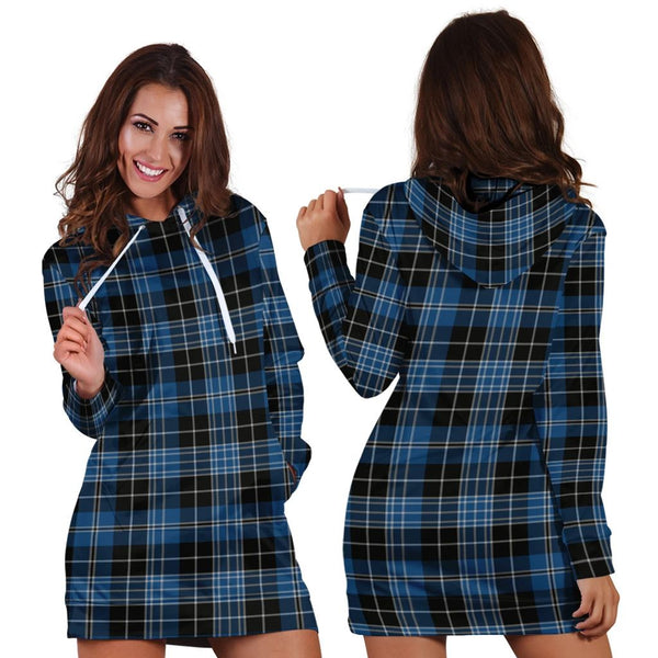 Clergy Blue Tartan Classic Hoodie Dress