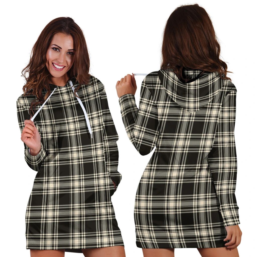 Menzies Black & White Ancient Tartan Classic Hoodie Dress