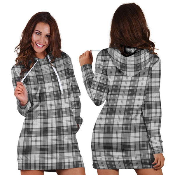 Douglas Grey Modern Tartan Classic Hoodie Dress