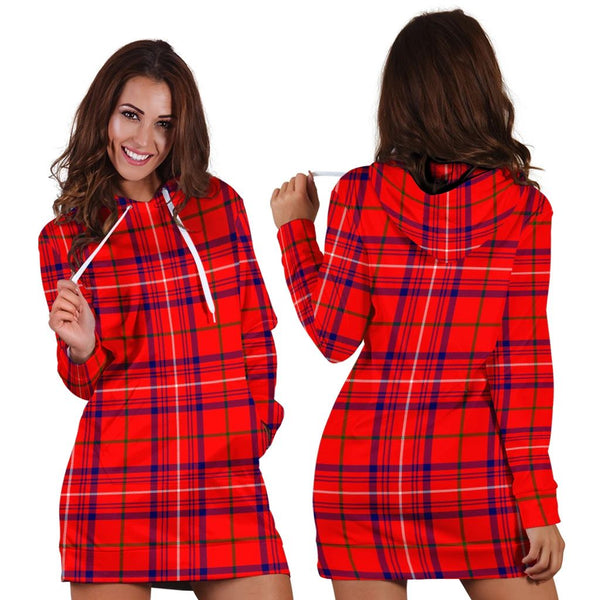 Rose Modern Tartan Classic Hoodie Dress