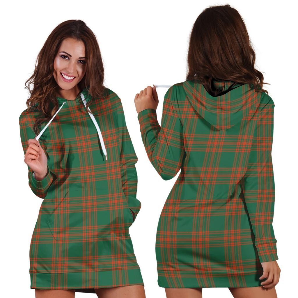 Menzies Green Ancient Tartan Classic Hoodie Dress