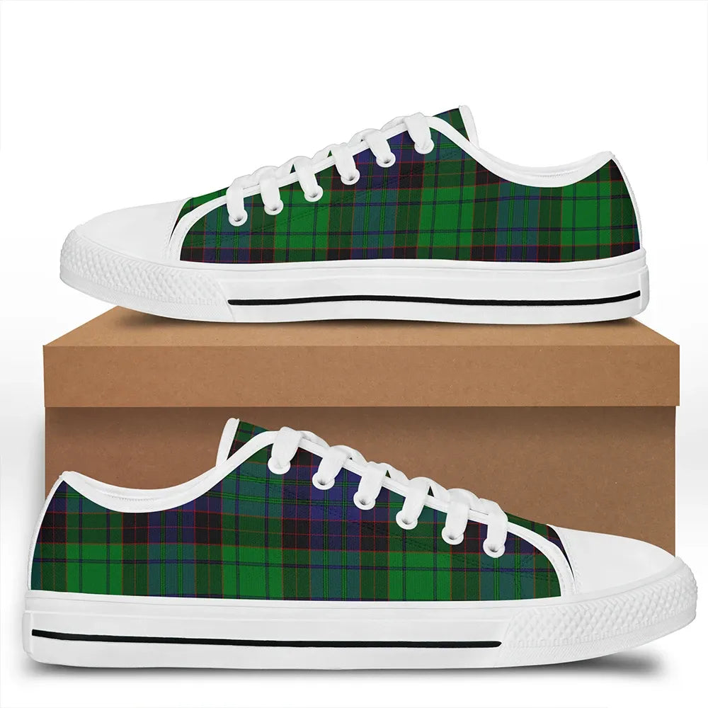 Stewart Old Modern Tartan Classic Low Top Shoes