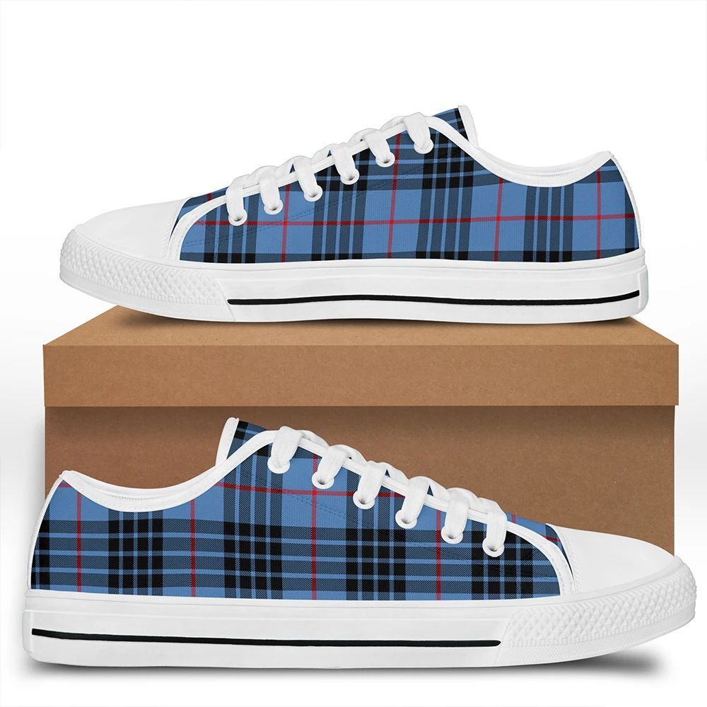 MacKay Blue Tartan Classic Low Top Shoes