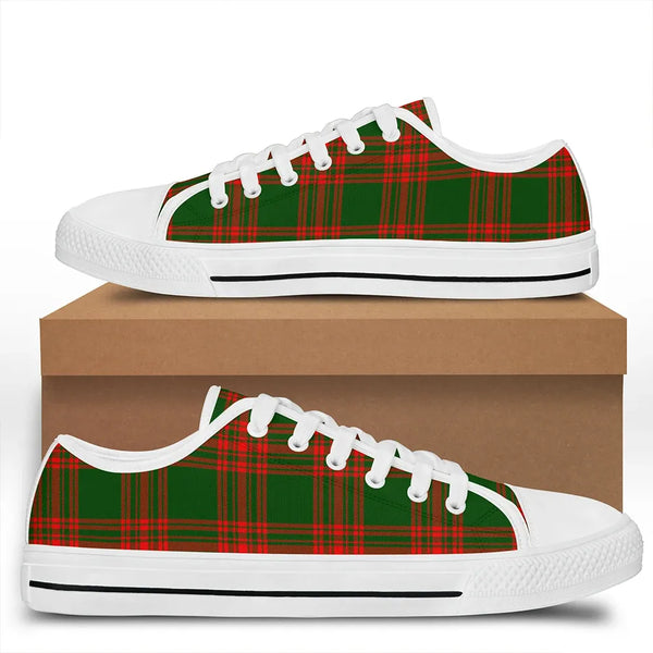 Menzies Green Modern Tartan Classic Low Top Shoes