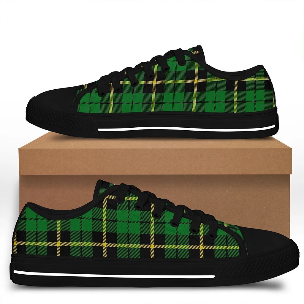 Wallace Hunting - Green Tartan Classic Crest Low Top Shoes