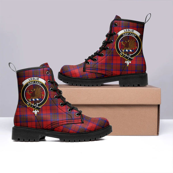 Leslie Modern Tartan Classic Leather Boots