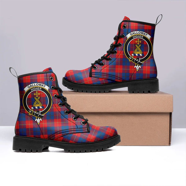 Galloway Red Tartan Classic Leather Boots