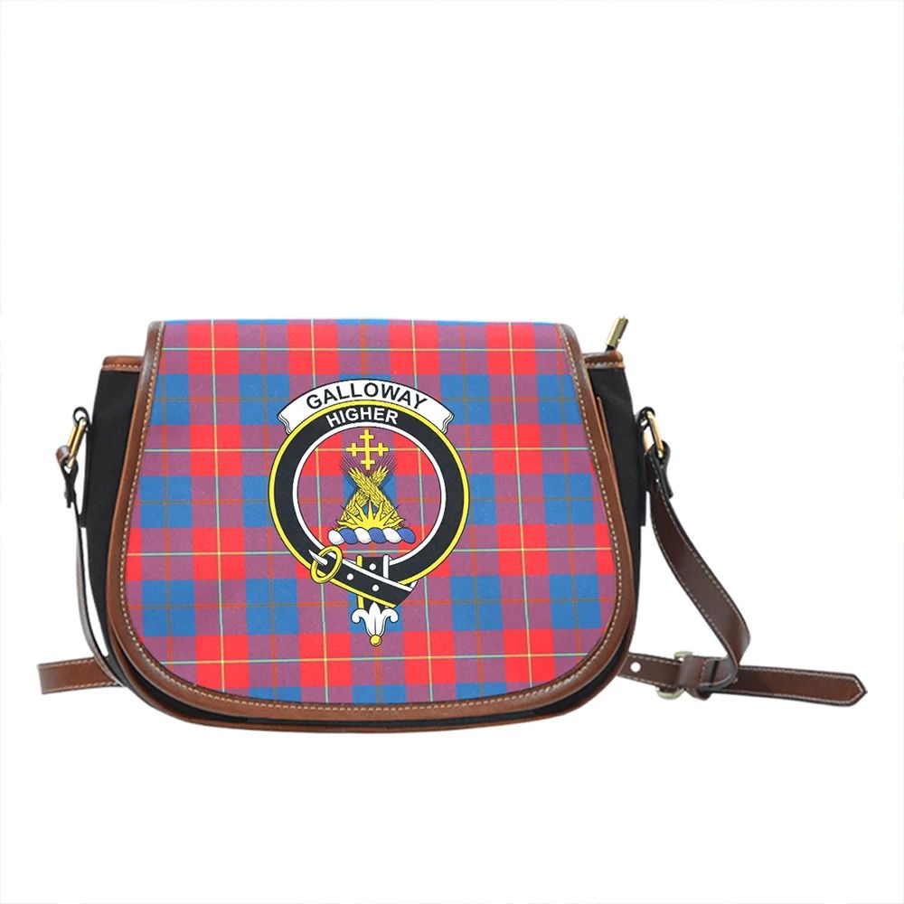 Galloway Red Tartan Classic Saddle Bag