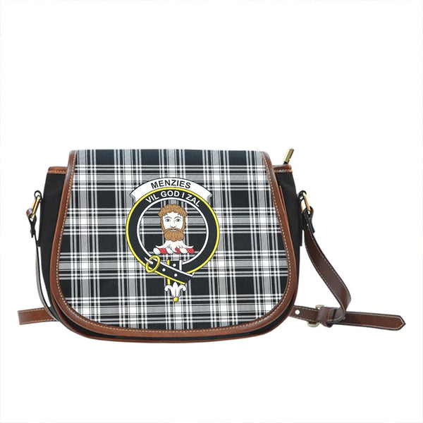 Menzies Black & White Modern Tartan Classic Saddle Bag