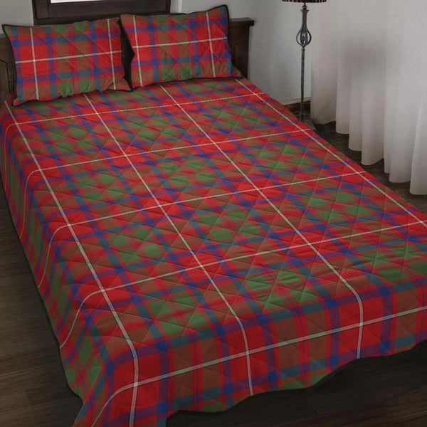 Shaw Red Modern Tartan Classic Quilt Bed Set