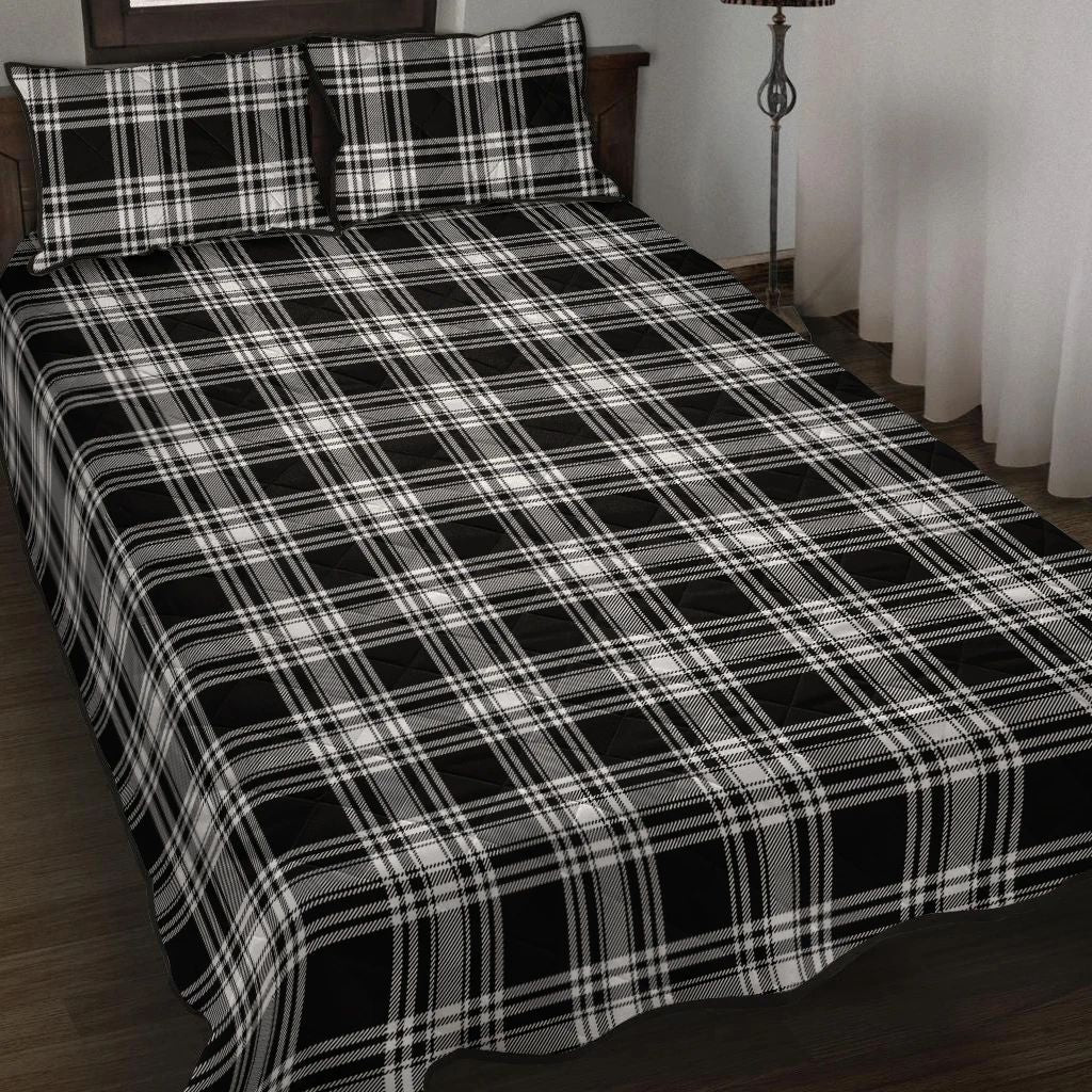 Menzies Black & White Modern Tartan Classic Quilt Bed Set