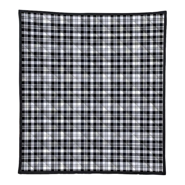 Scott Black & White Modern Tartan Classic Premium Quilt