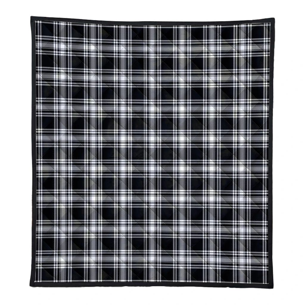 Menzies Black & White Modern Tartan Classic Premium Quilt