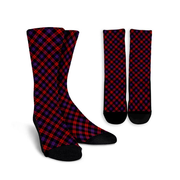 Brown Modern Tartan Classic Crew Socks