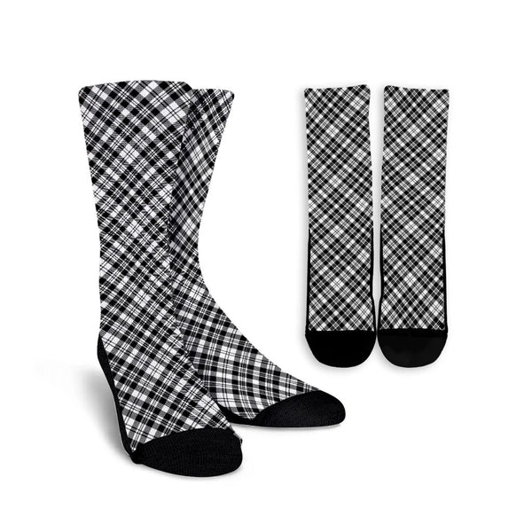 Scott Black & White Modern Tartan Classic Crew Socks