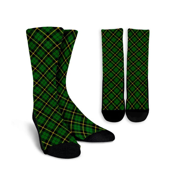 Wallace Hunting Green Tartan Classic Crew Socks