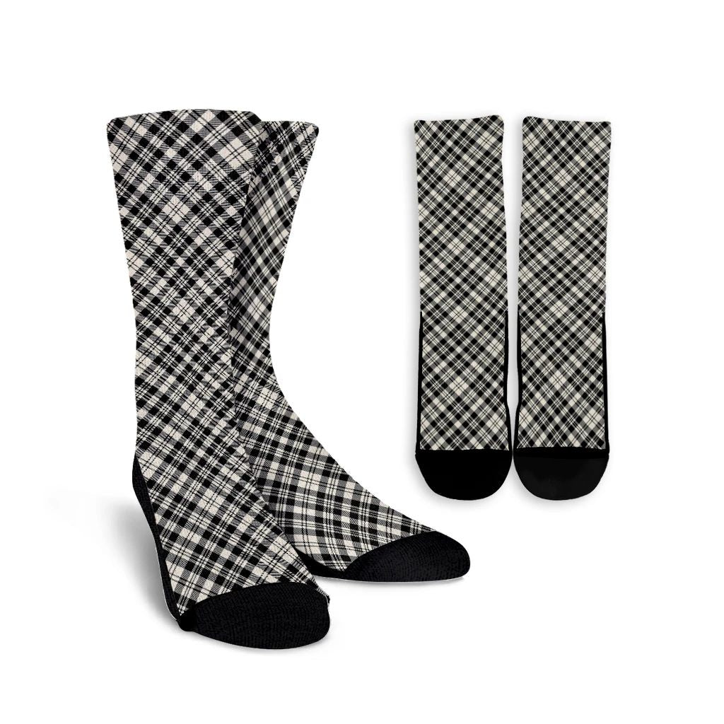 Scott Black & White Ancient Tartan Classic Crew Socks