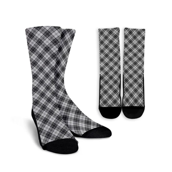 Douglas Grey Modern Tartan Classic Crew Socks