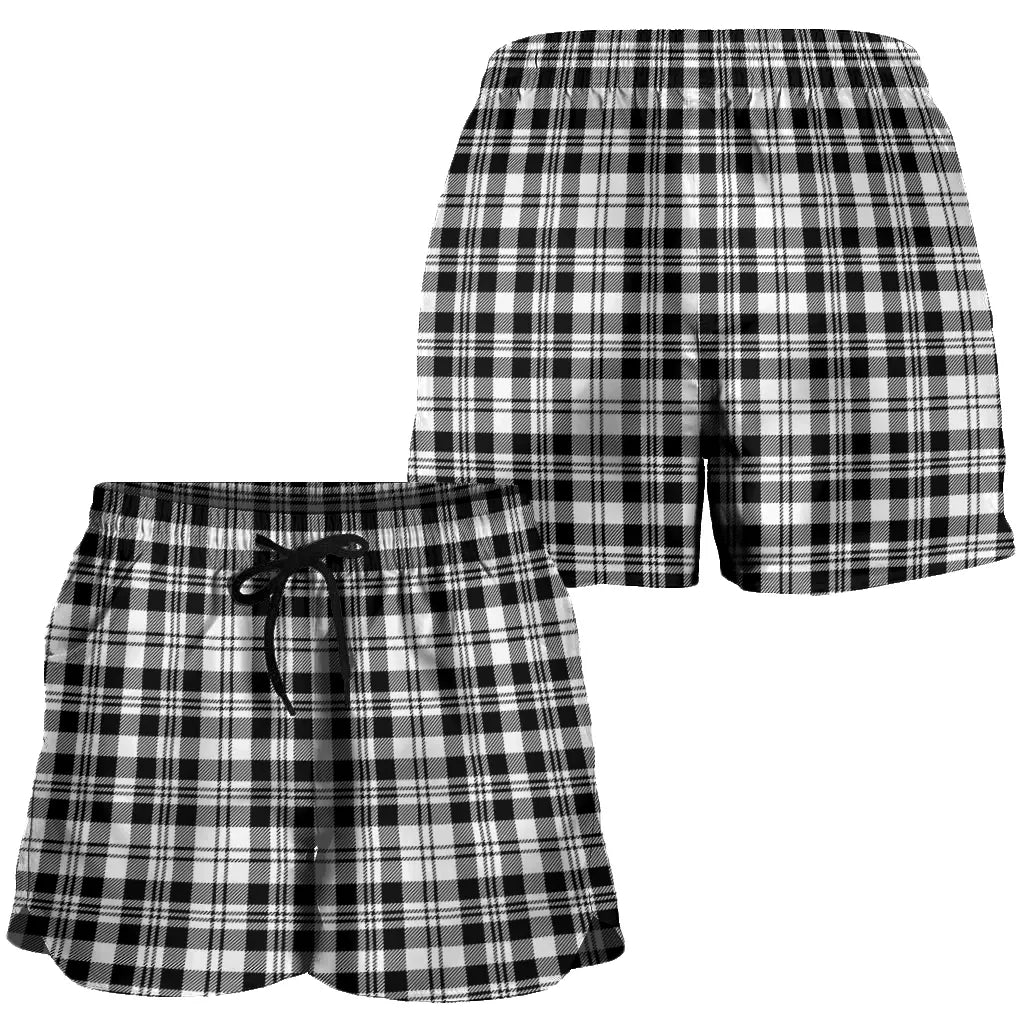 Scott Black & White Modern Tartan Classic Women's Shorts