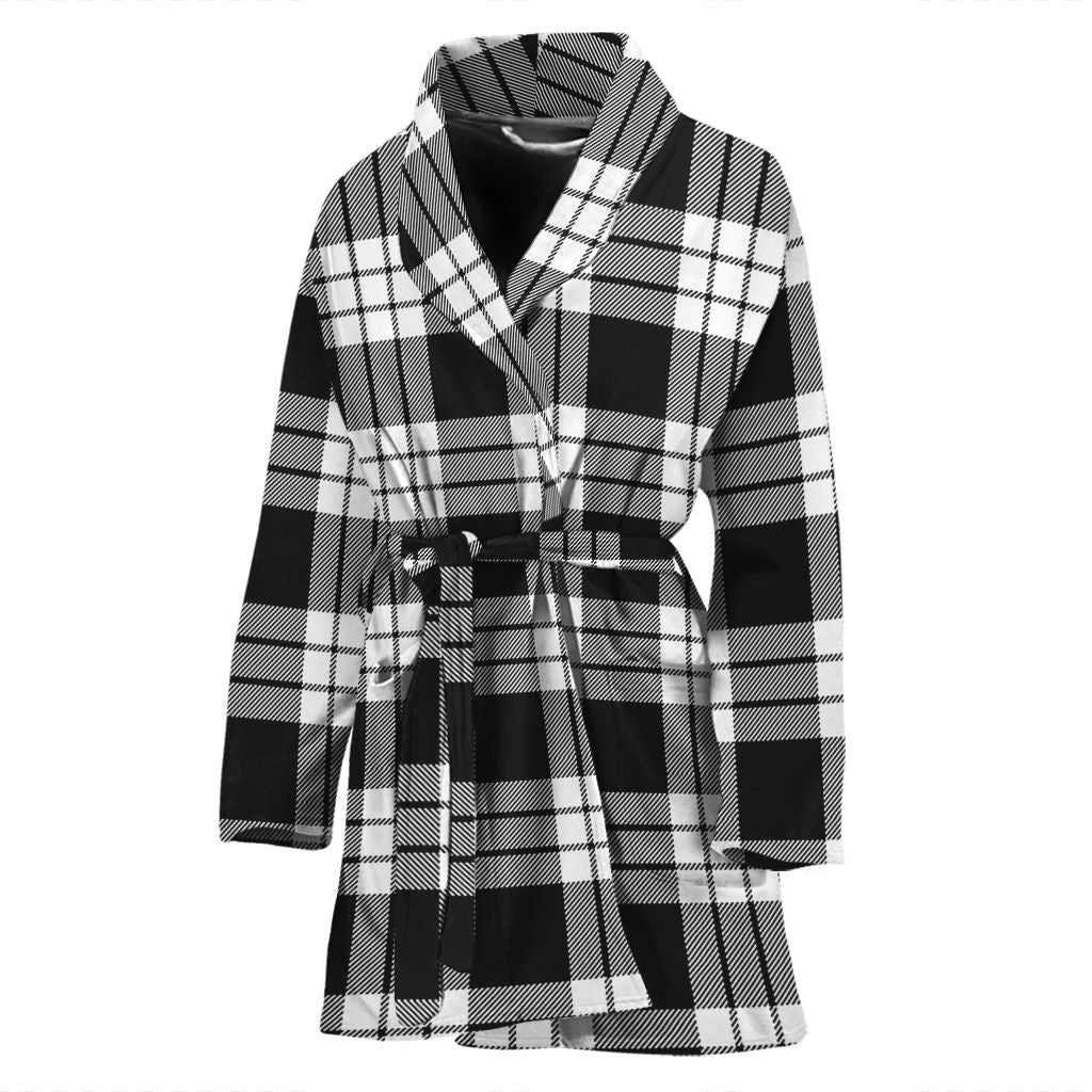 MacFarlane Black & White Tartan Classic Bath Robe