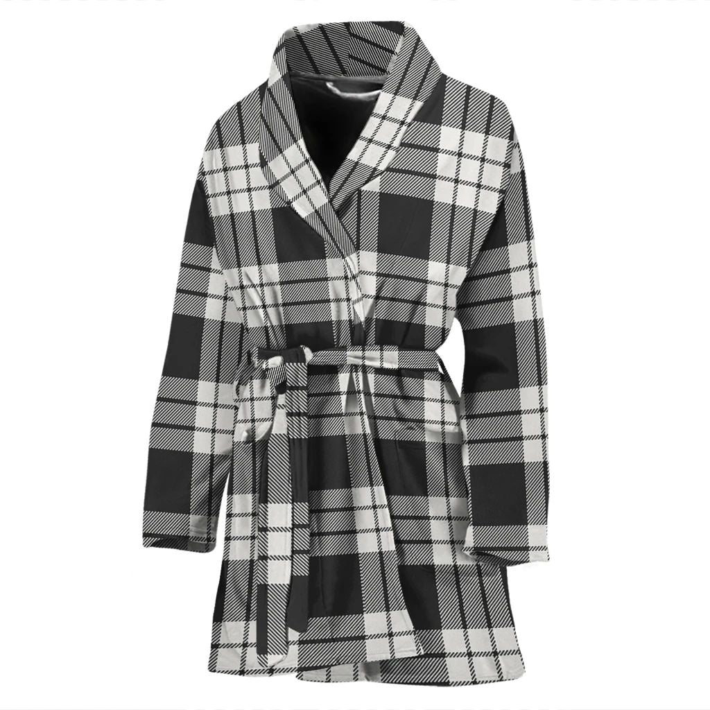 MacFarlane Black & White Ancient Tartan Classic Bath Robe