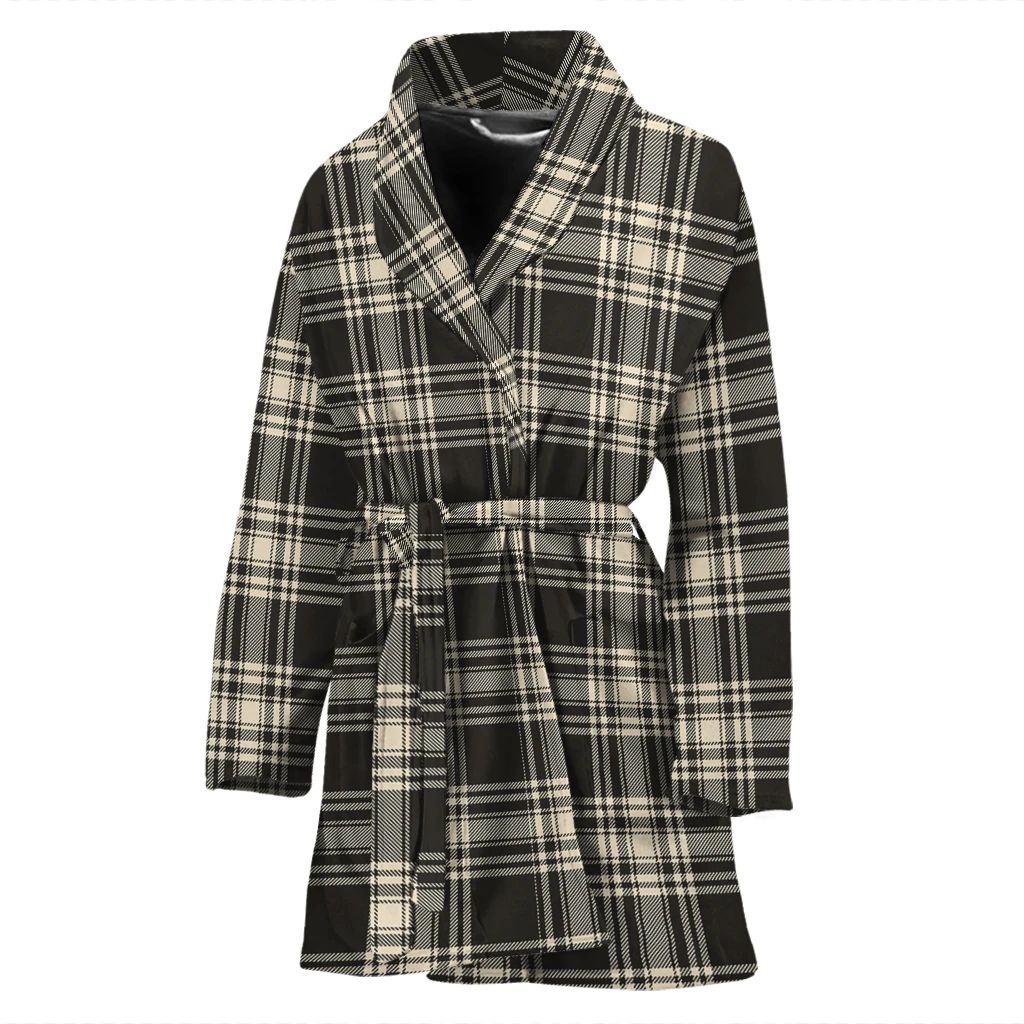 Menzies Black & White Ancient Tartan Classic Bath Robe