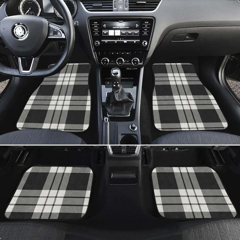 MacFarlane Black & White Ancient Tartan Classic Car Floor Mats