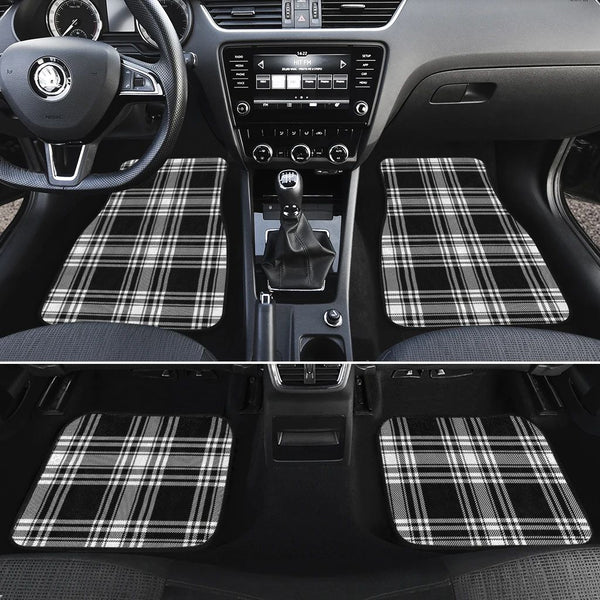 Menzies Black & White Modern Tartan Classic Car Floor Mats