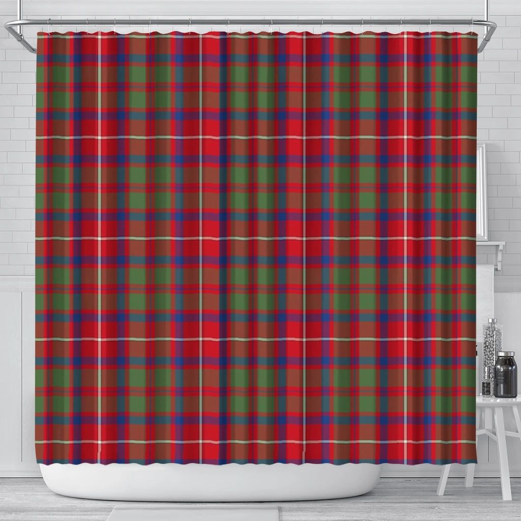 Shaw Red Modern Tartan Classic Shower Curtain