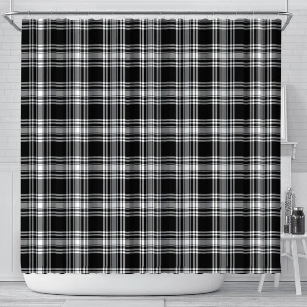 Menzies Black & White Modern Tartan Classic Shower Curtain