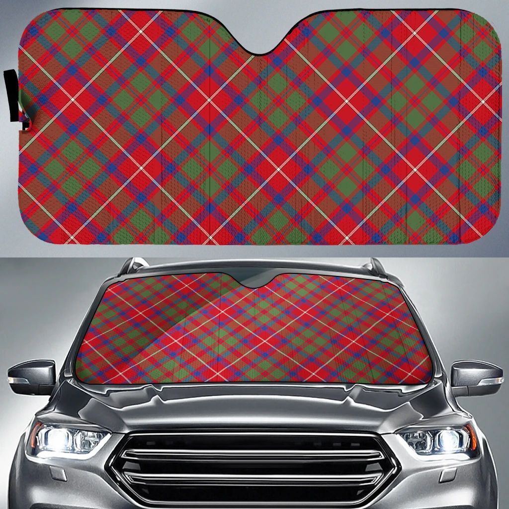 Shaw Red Modern Tartan Classic Auto Sun Shade