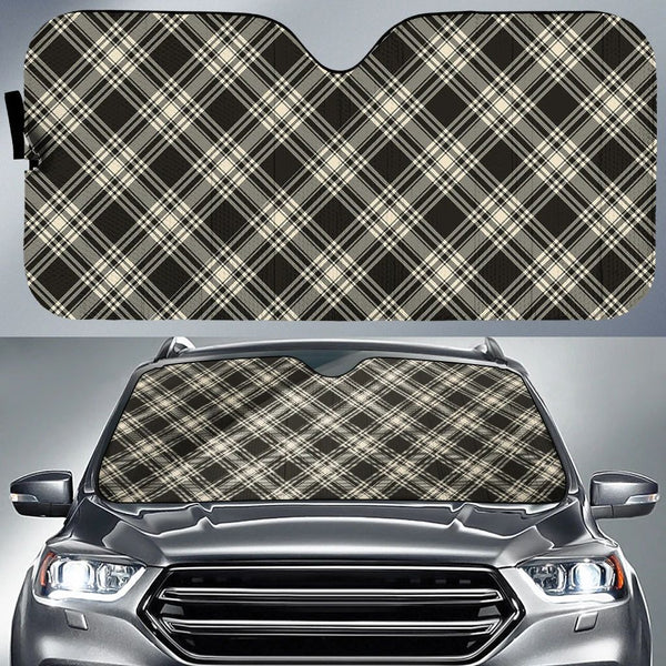 Menzies Black & White Ancient Tartan Classic Auto Sun Shade