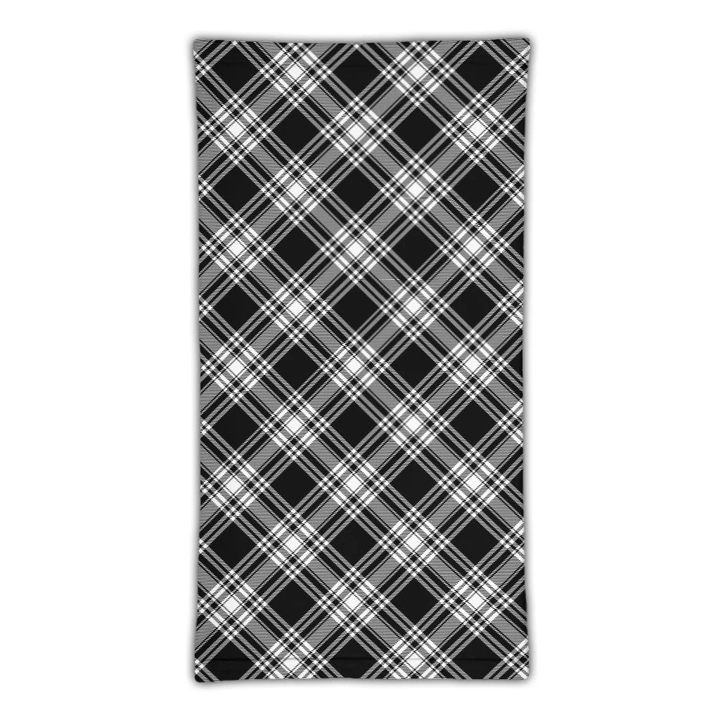 Menzies Black & White Modern Tartan Classic Neck Gaiter